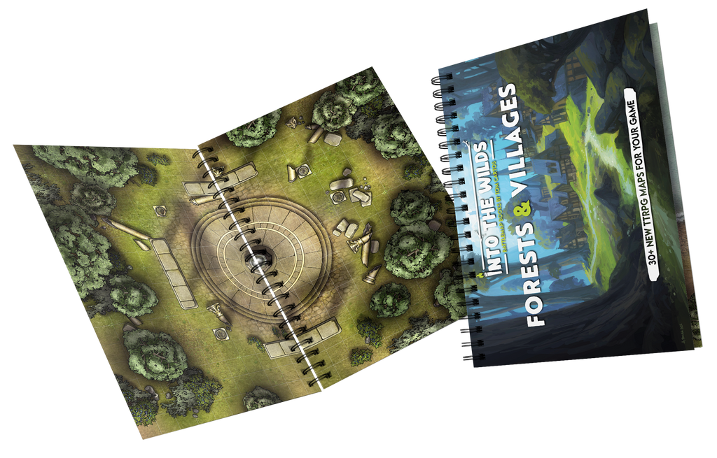 Into the Wilds Battlemap Books - Forests & Villages