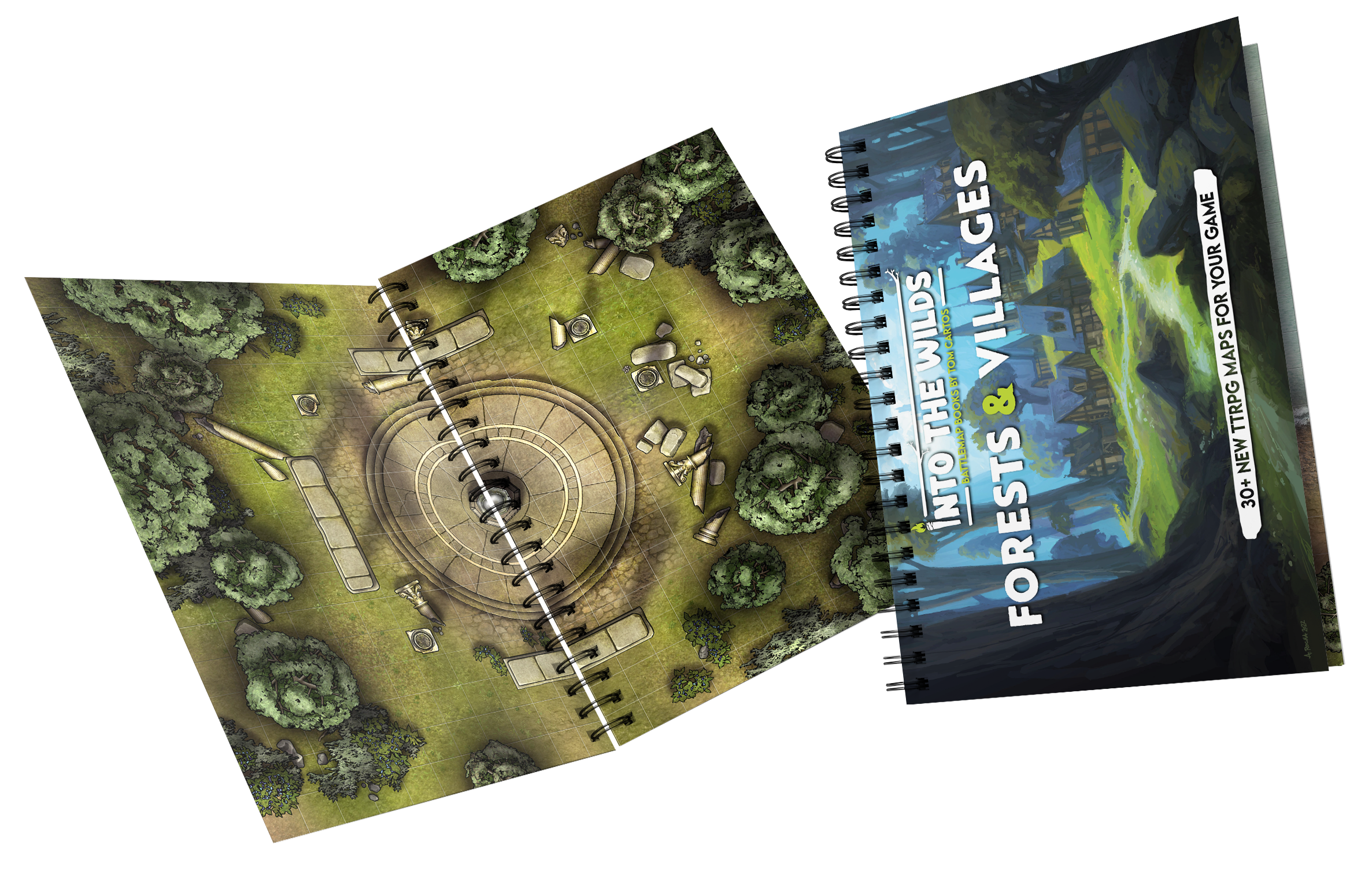 Into the Wilds Battlemap Books - Forests & Villages