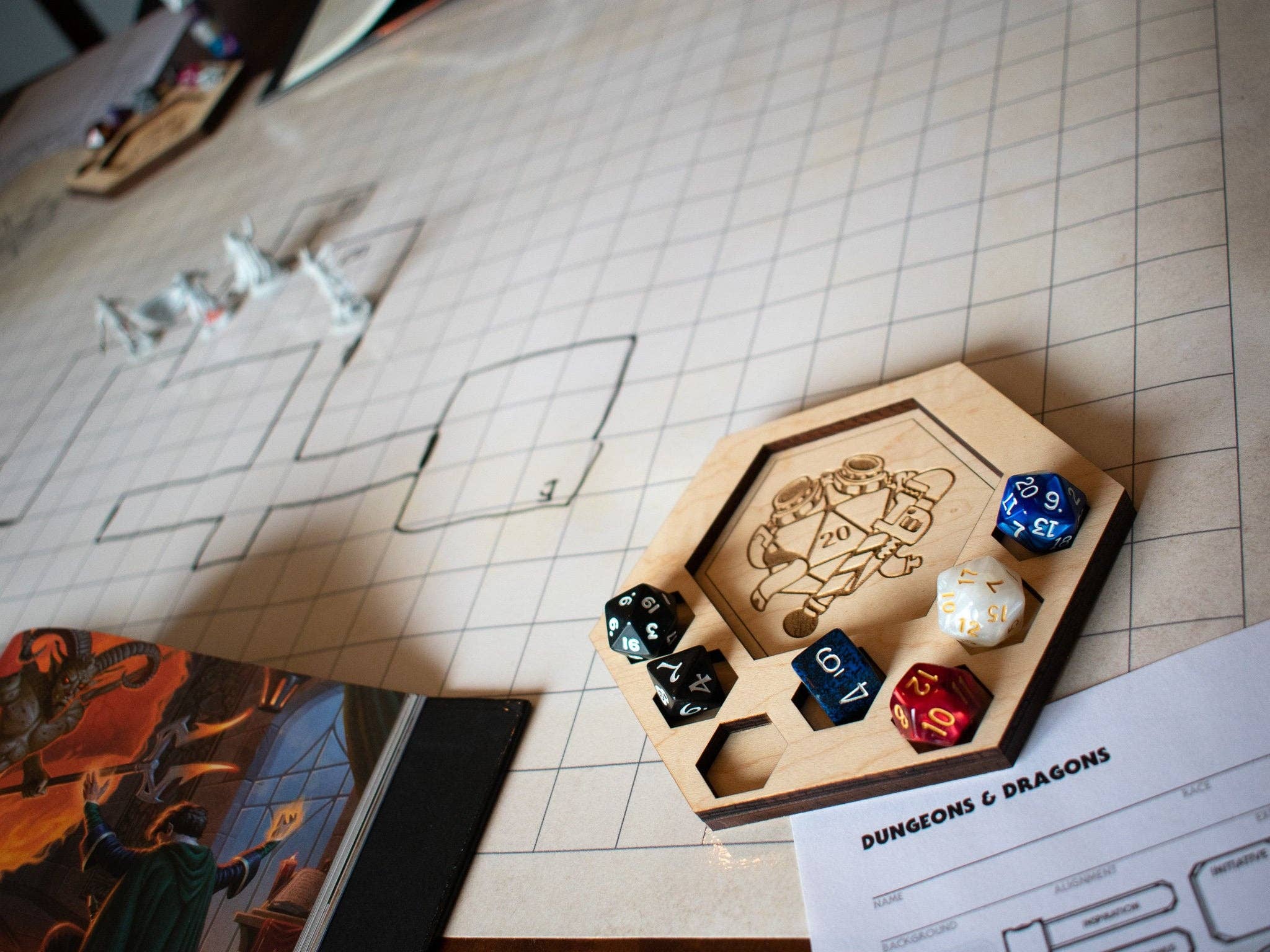 D&D Dice Tray Coasters, 23 Choices (14 Classes + Others)