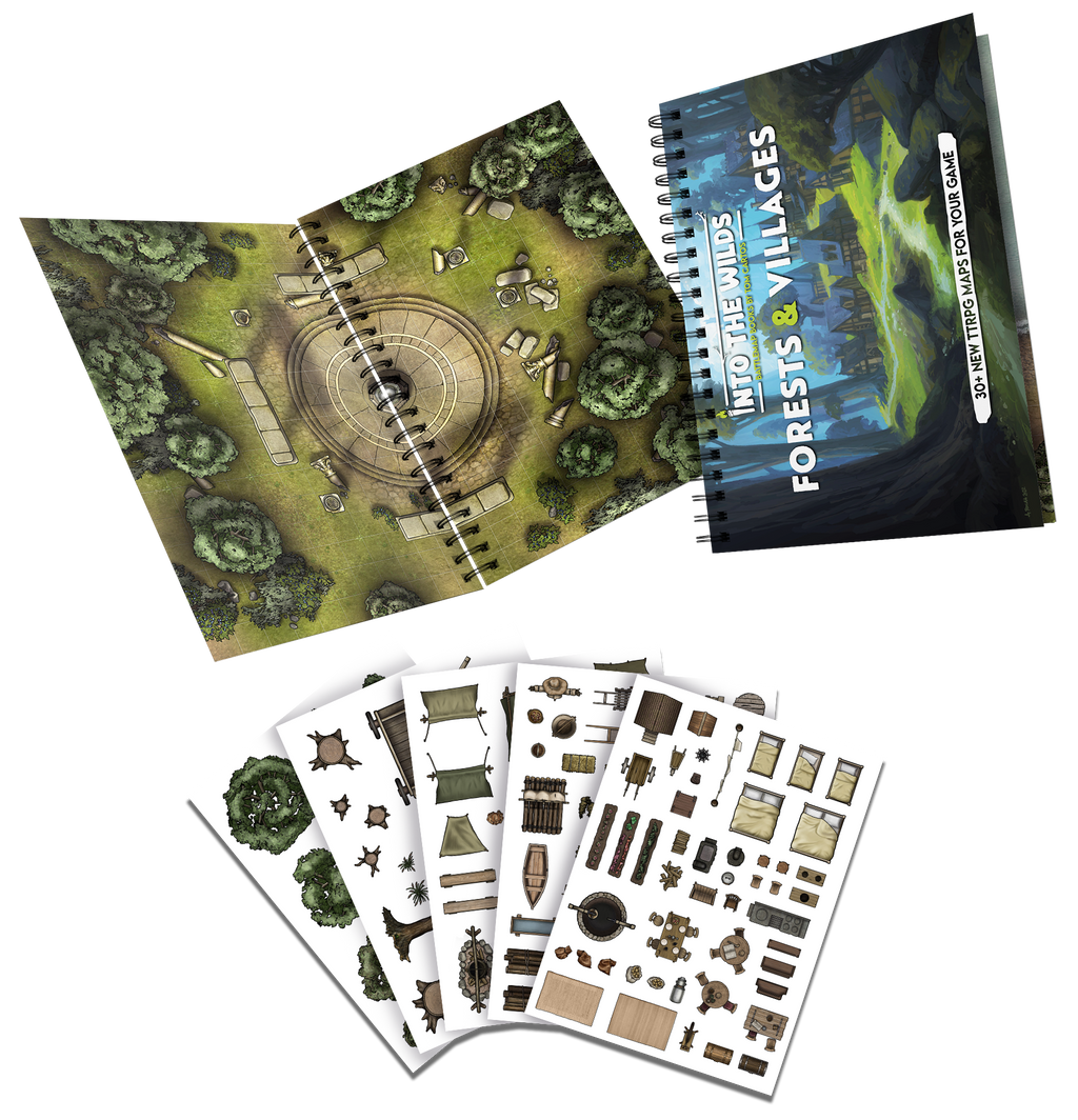 Into the Wilds Battlemap Books - Forests & Villages