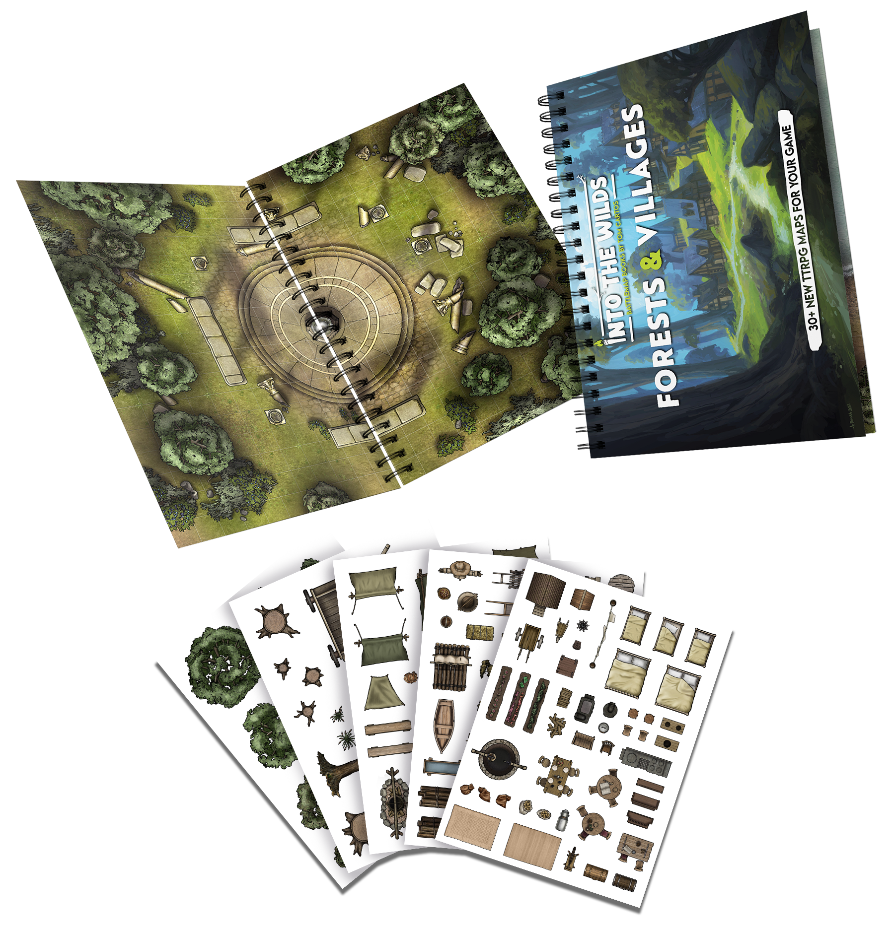 Into the Wilds Battlemap Books - Forests & Villages
