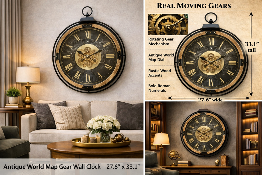 Astra Globe Gear Wall Clock