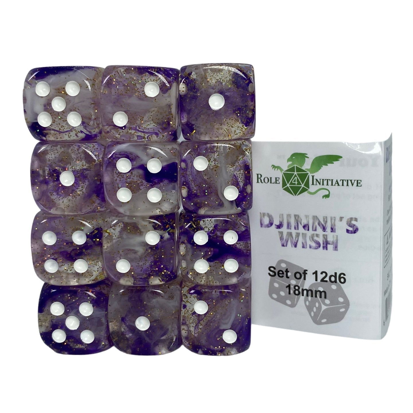 Diffusion Sets of 12d6 Pips 18mm Dice
