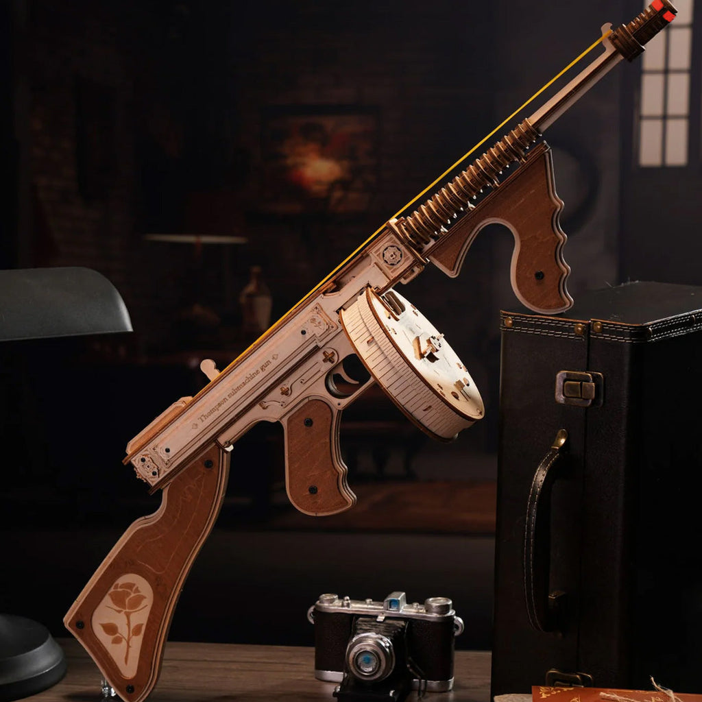 Thompson Submachine Toy Gun 3D Wooden Puzzle