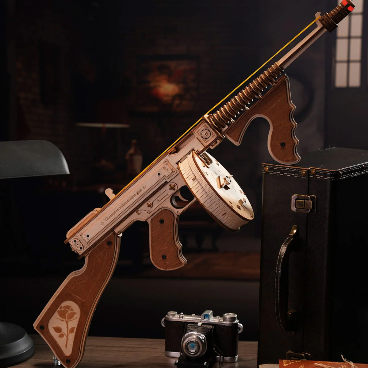 Thompson Submachine Toy Gun 3D Wooden Puzzle