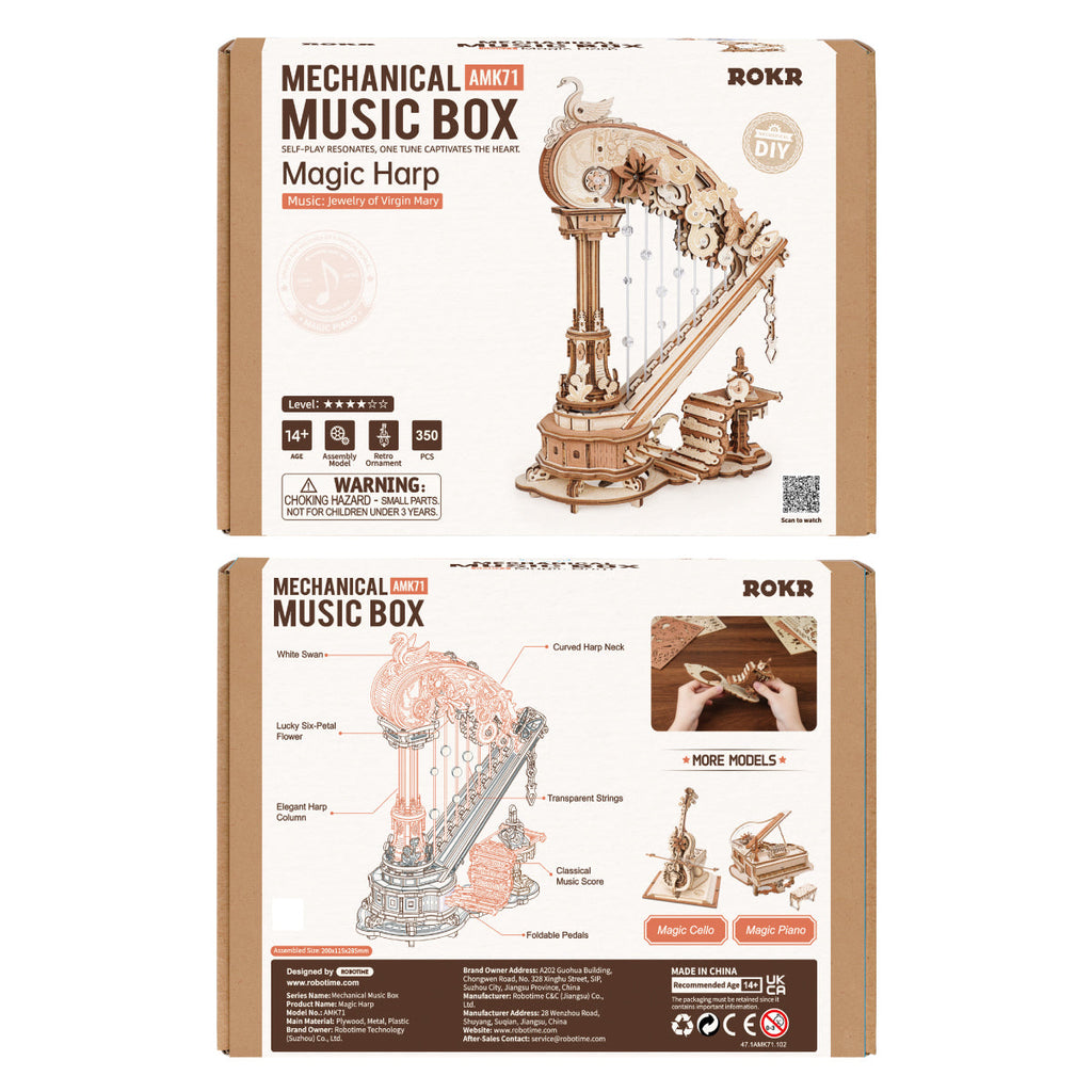 Magic Harp Music Box Wooden 3D Puzzle