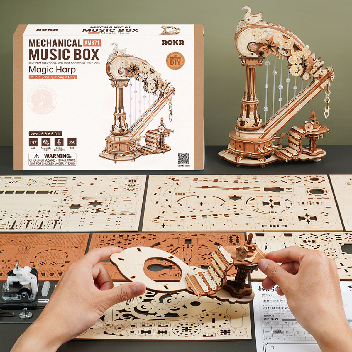 Magic Harp Music Box Wooden 3D Puzzle