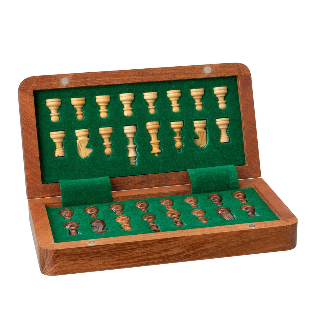 Travel Magnetic Wood Folding Chess Set, 7 inches
