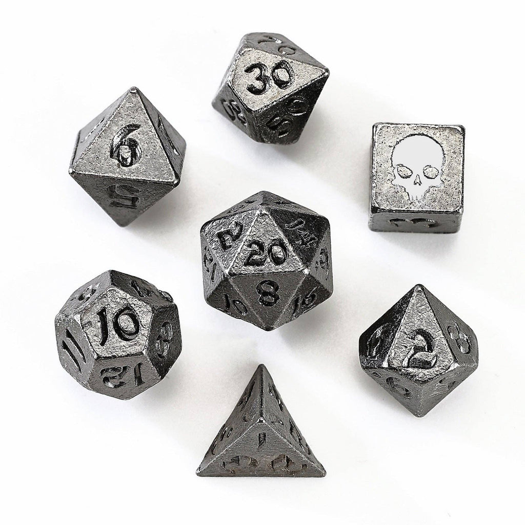 Unseelie Mini Metal RPG Dice Set  - Gunmetal