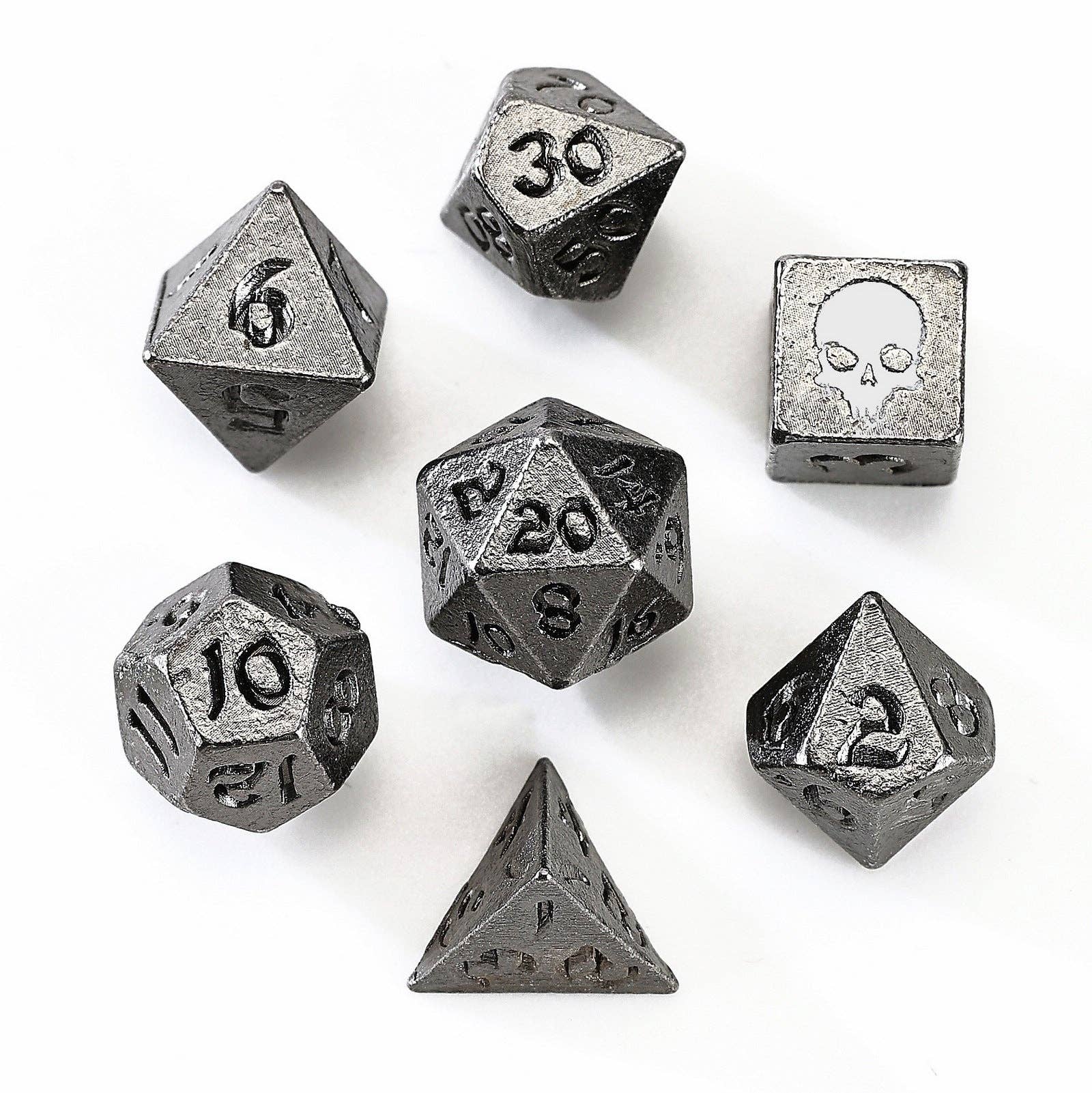 Unseelie Mini Metal RPG Dice Set  - Gunmetal