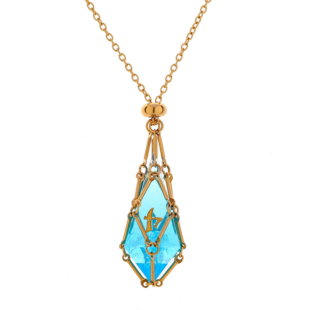 Mysticage Dice Chain Necklace with D4 - Gold Chain