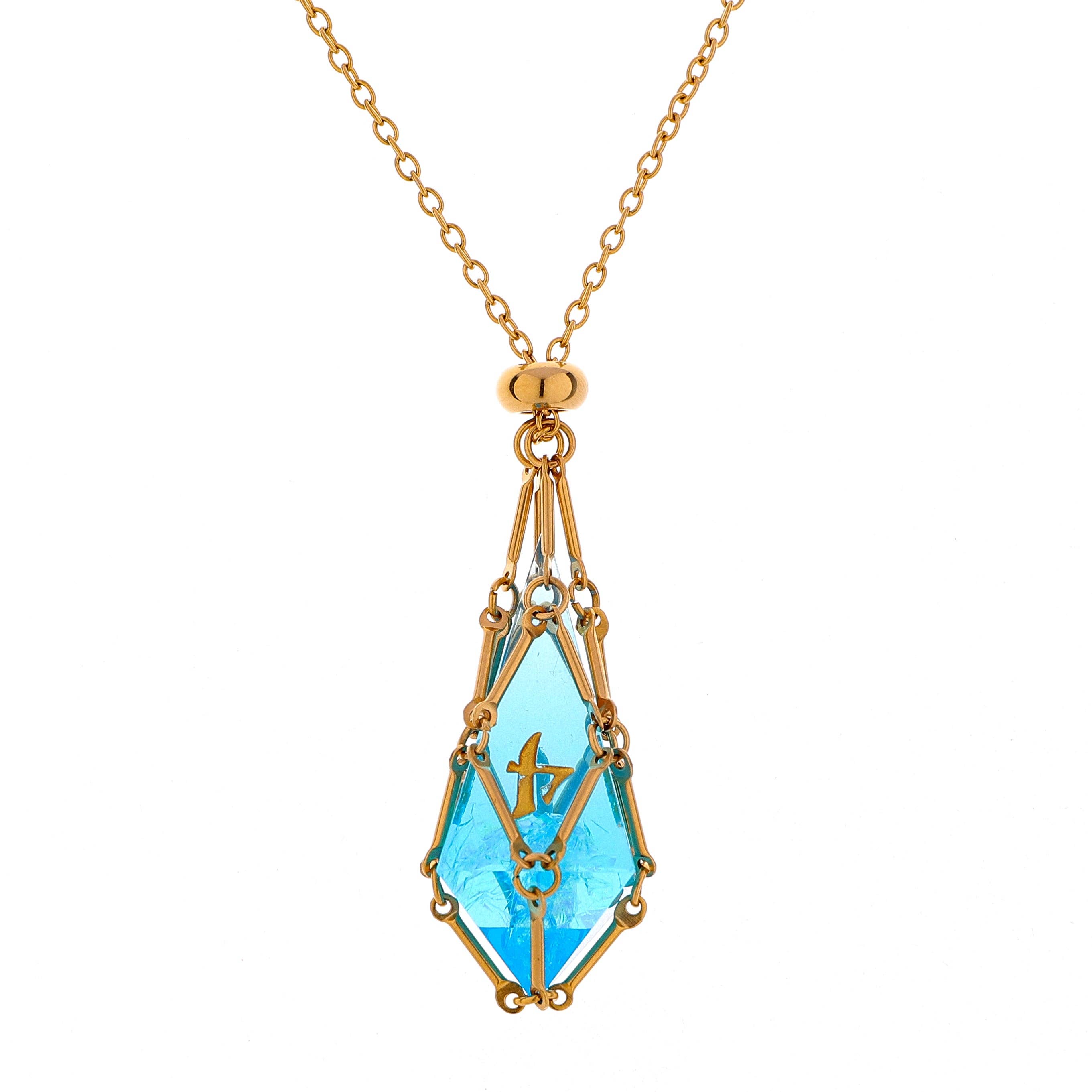 Mysticage Dice Chain Necklace with D4 - Gold Chain