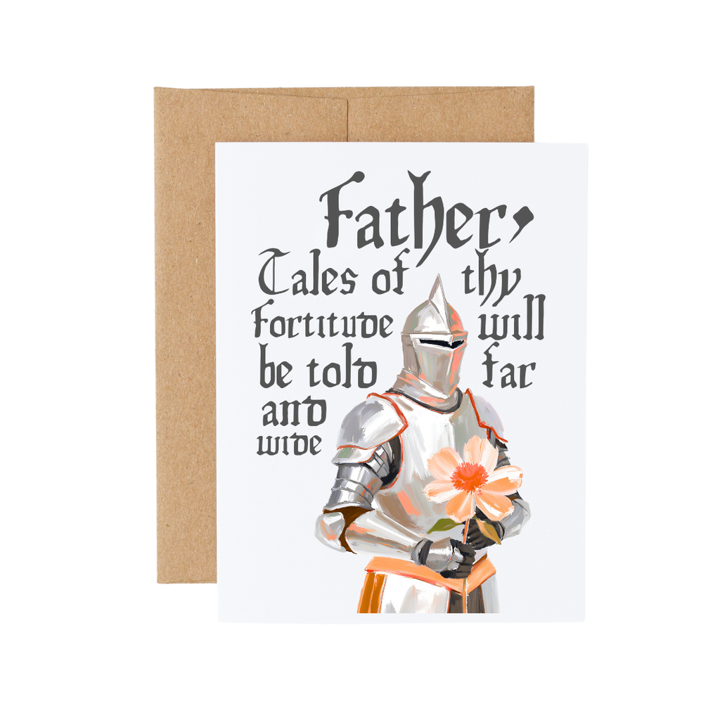 Medieval Knight Flower Father's Day/Birthday Card