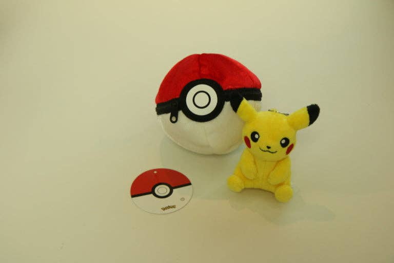 Pokemon Poké Ball Plush Pouch + Random Keychain SET