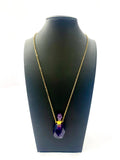 HY00596 Gemstone Potion Bottle Necklace - Amethyst