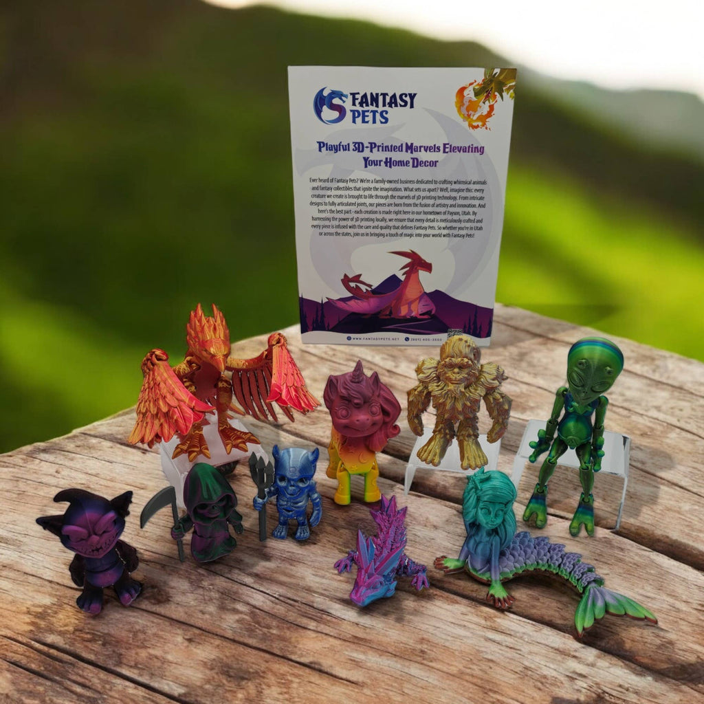 3D Printed Articulated Fantasy Toy Bundle – Display Set