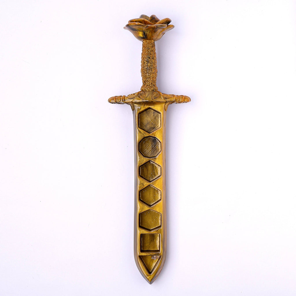 Rose Dagger Resin Dice Case - Gold