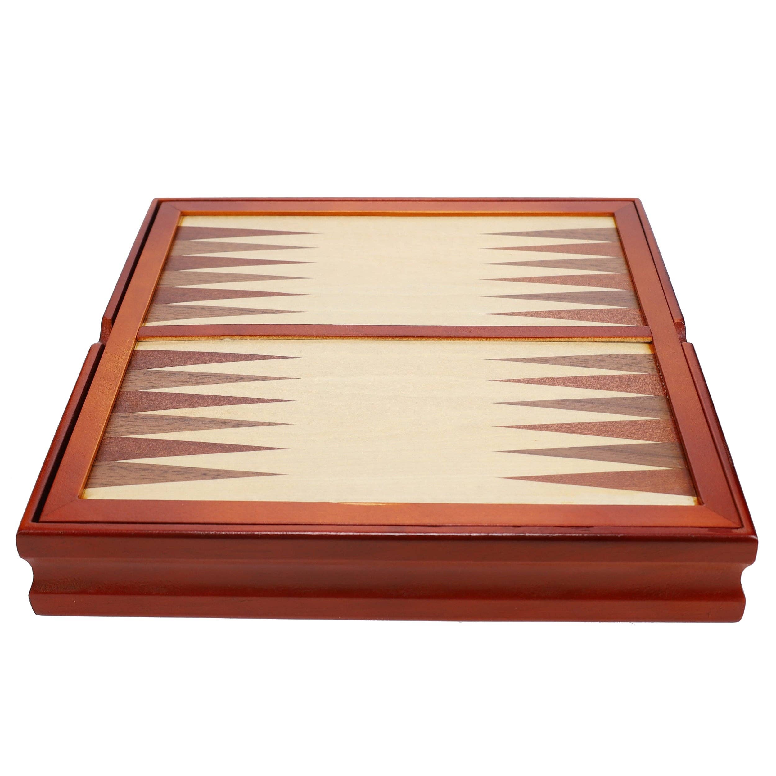 7-in-1 Combination Wood Game Set with walnut board and multiple game pieces