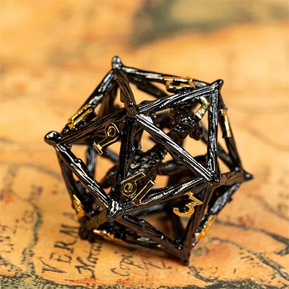 Caged Dragon Hollow Metal Dice Set