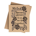 Black Rose Funny Fairytale Friendship Card on Kraft Paper