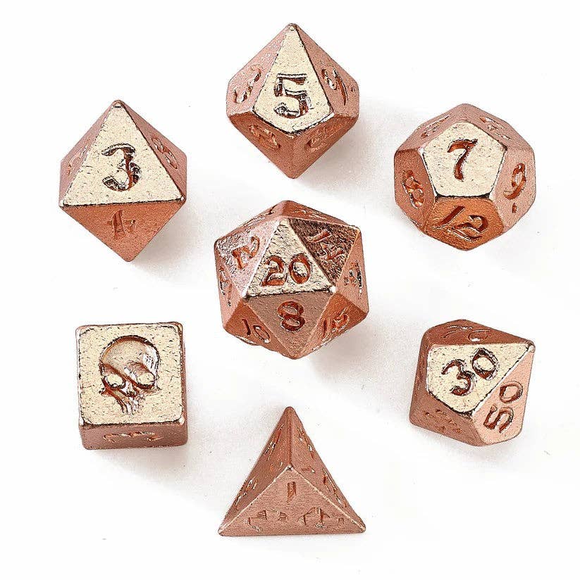 HY00406 Unseelie Tiny Dice Set in Potion Bottle - Rose Gold