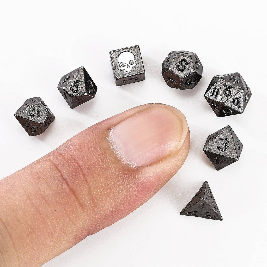 Unseelie Mini Metal RPG Dice Set  - Gunmetal