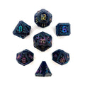Hollow Metal Necromancer Dice Set - Black w/Chromatic