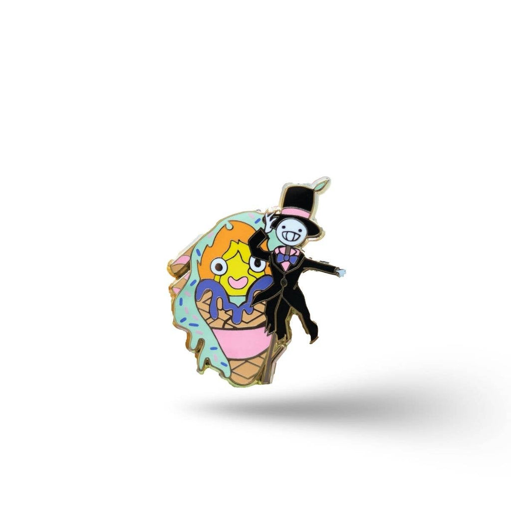 Studio Ghibli Calcifer and Turnip Head Ice Cream Enamel Pin