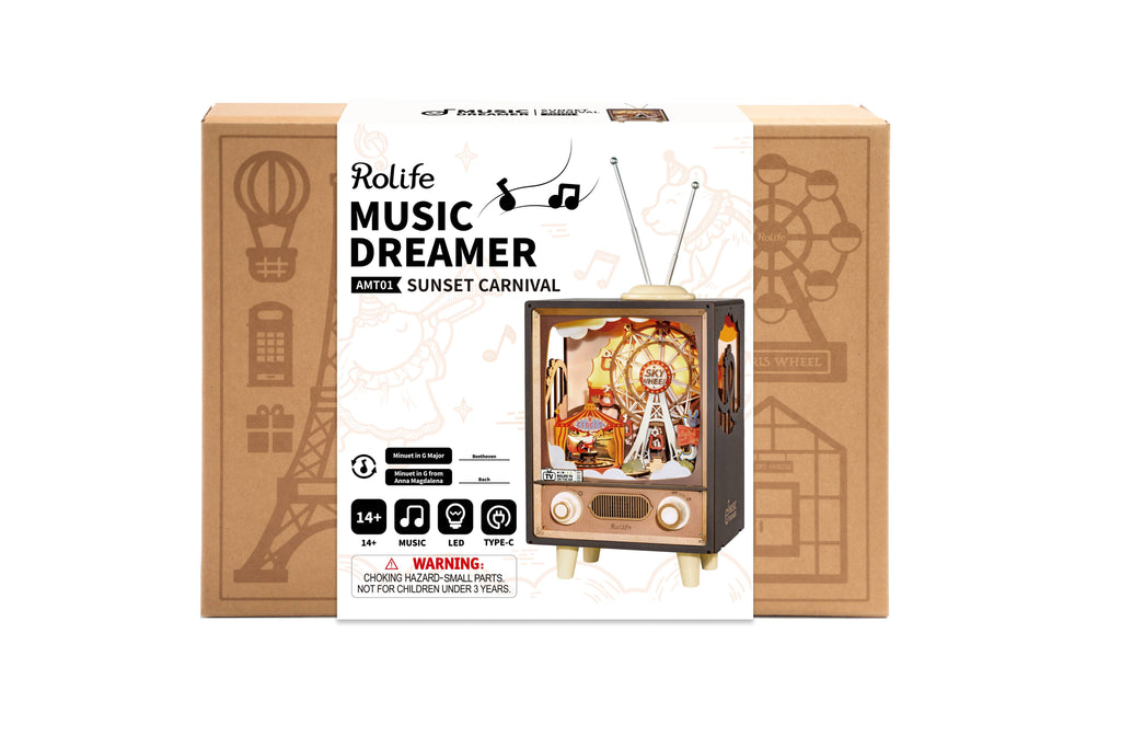 Sunset Carnival Rolife Music Box DIY Wooden Puzzles