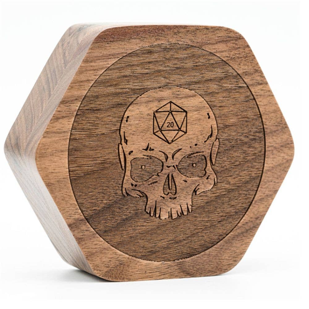 Skull Keeper Wood Dice Box