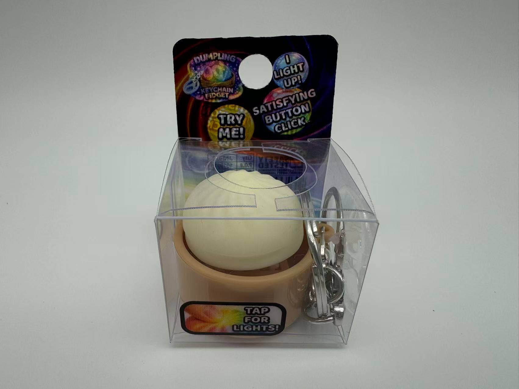 Fun Doh Dumpling Light-Up Click Fidget Keychain - 12/Display