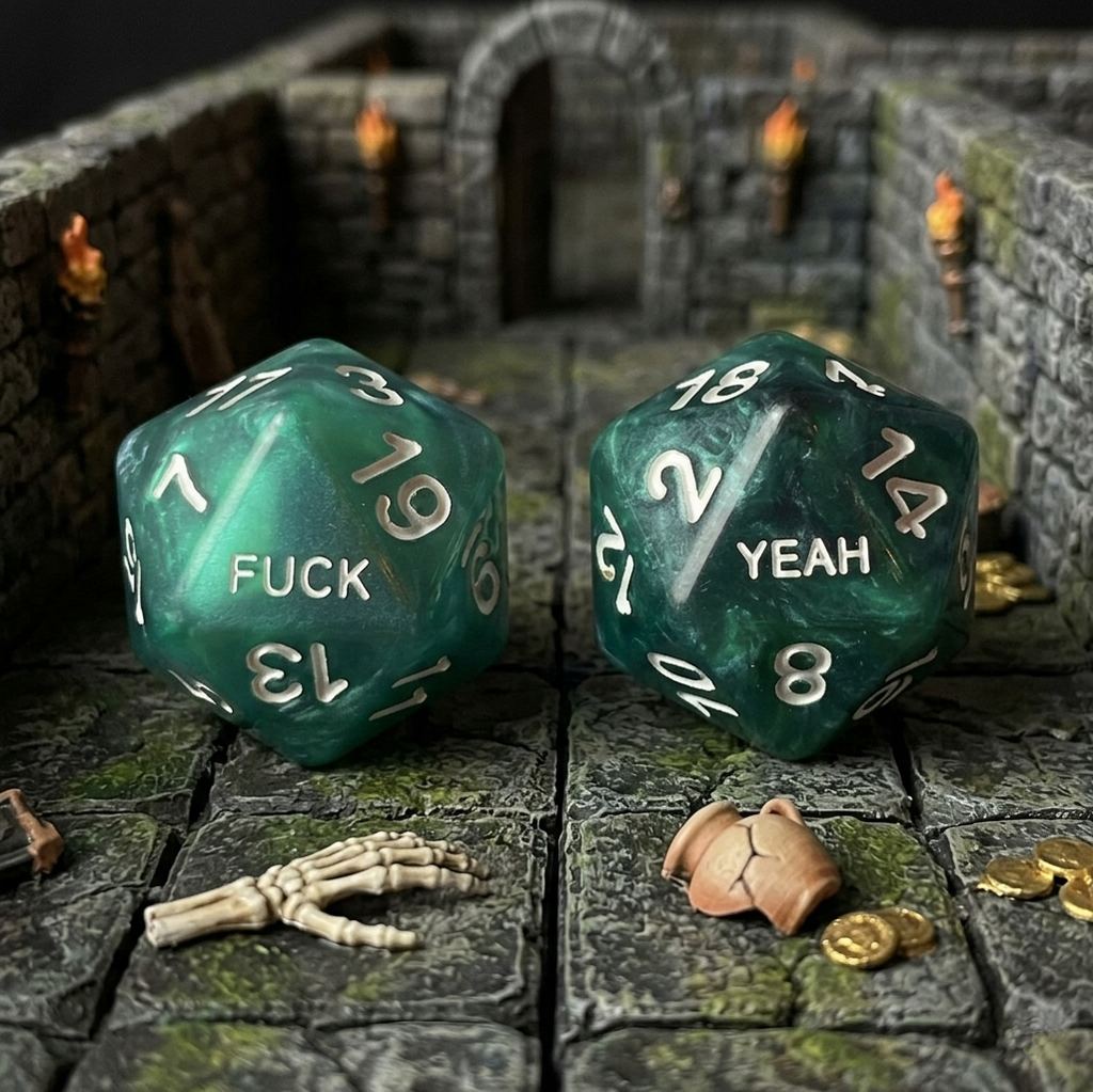 Fuck/Yeah D20 Dice Set