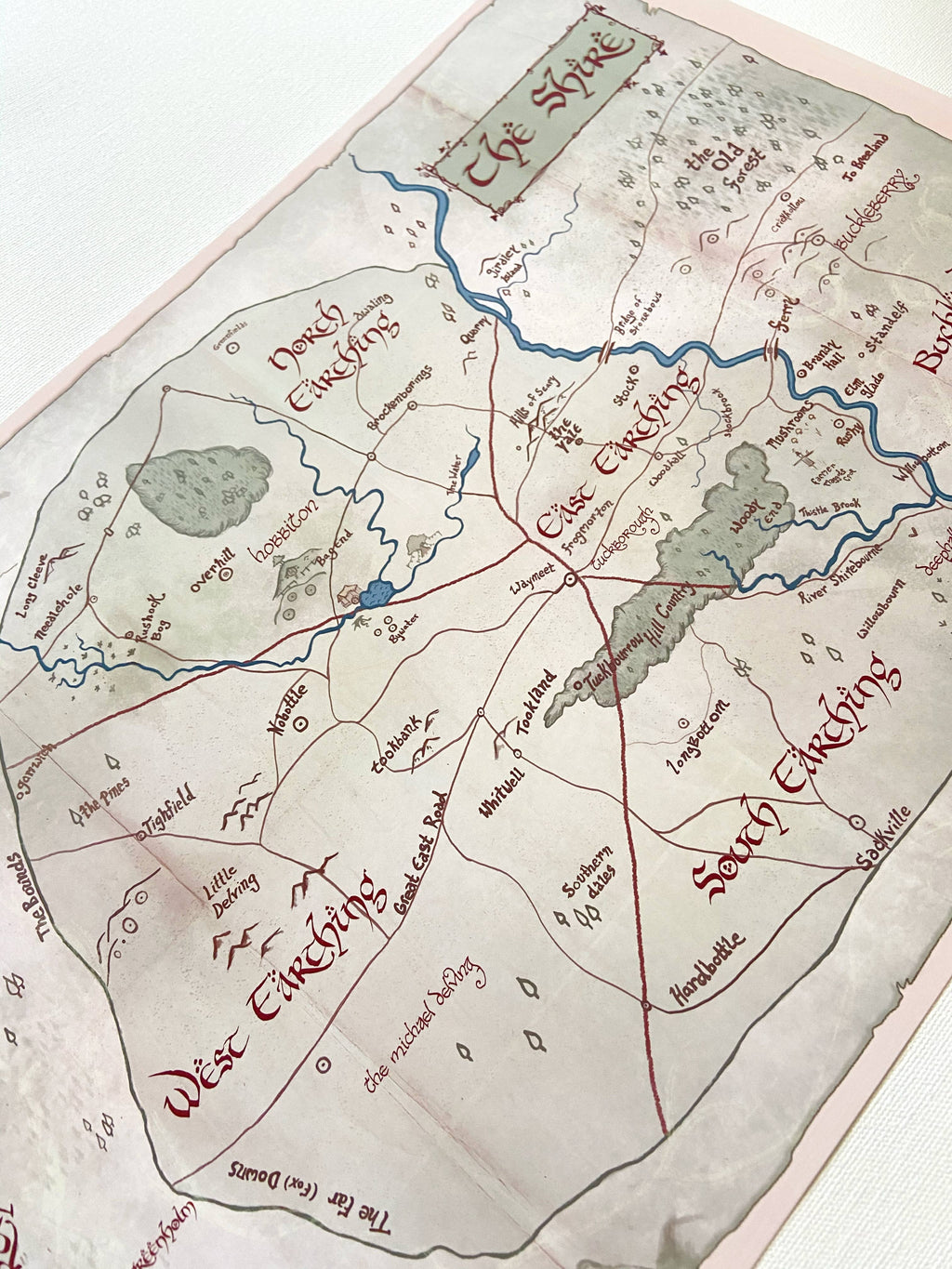 Map of the Shire // 11x17 LOTR Art Print
