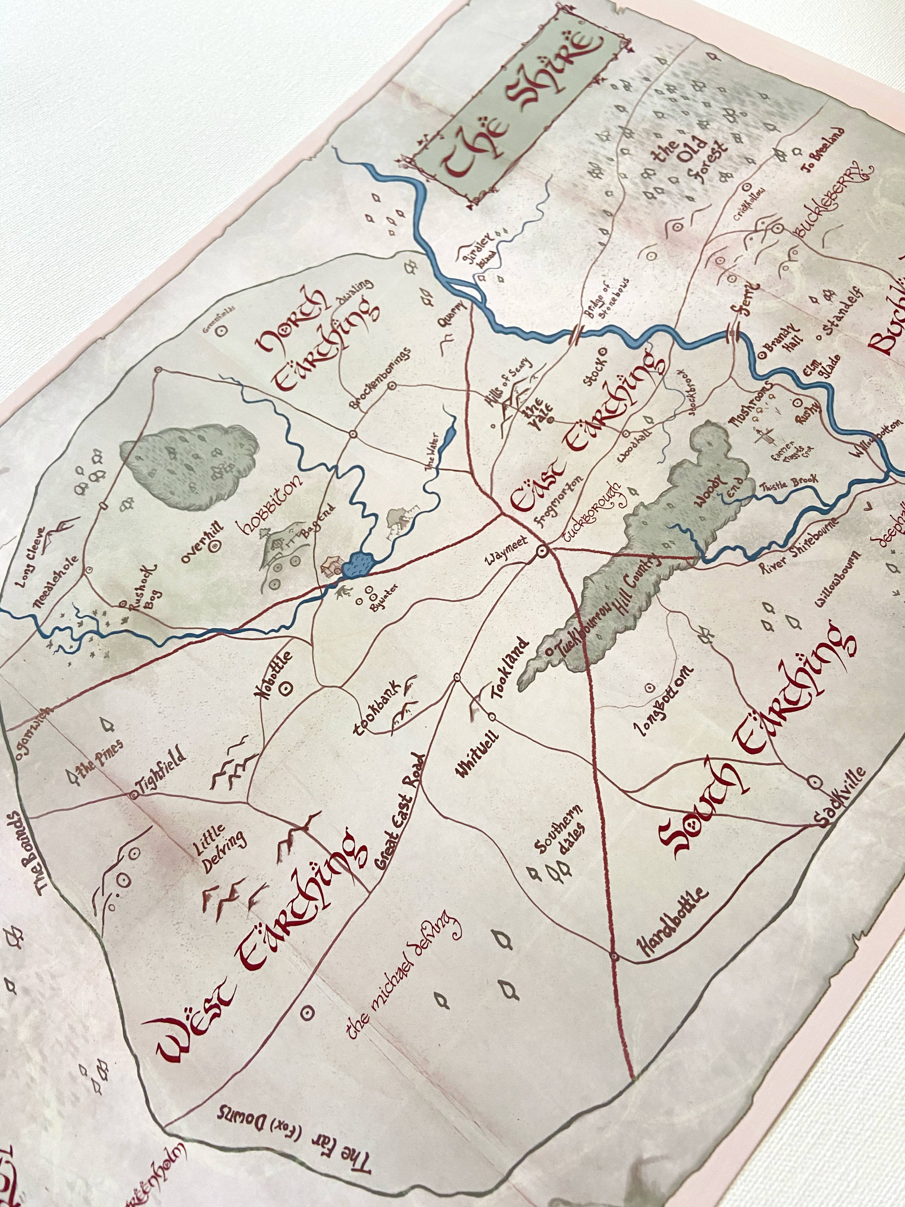 Map of the Shire // 11x17 LOTR Art Print