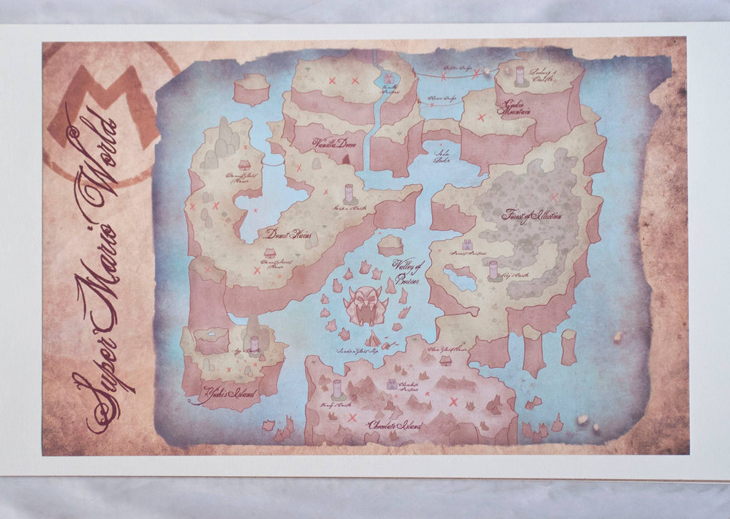 Super Mario World Map Art Print