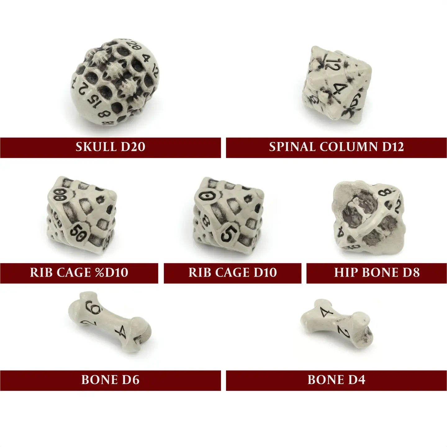 Skull & Bone Full 7 Dice Set