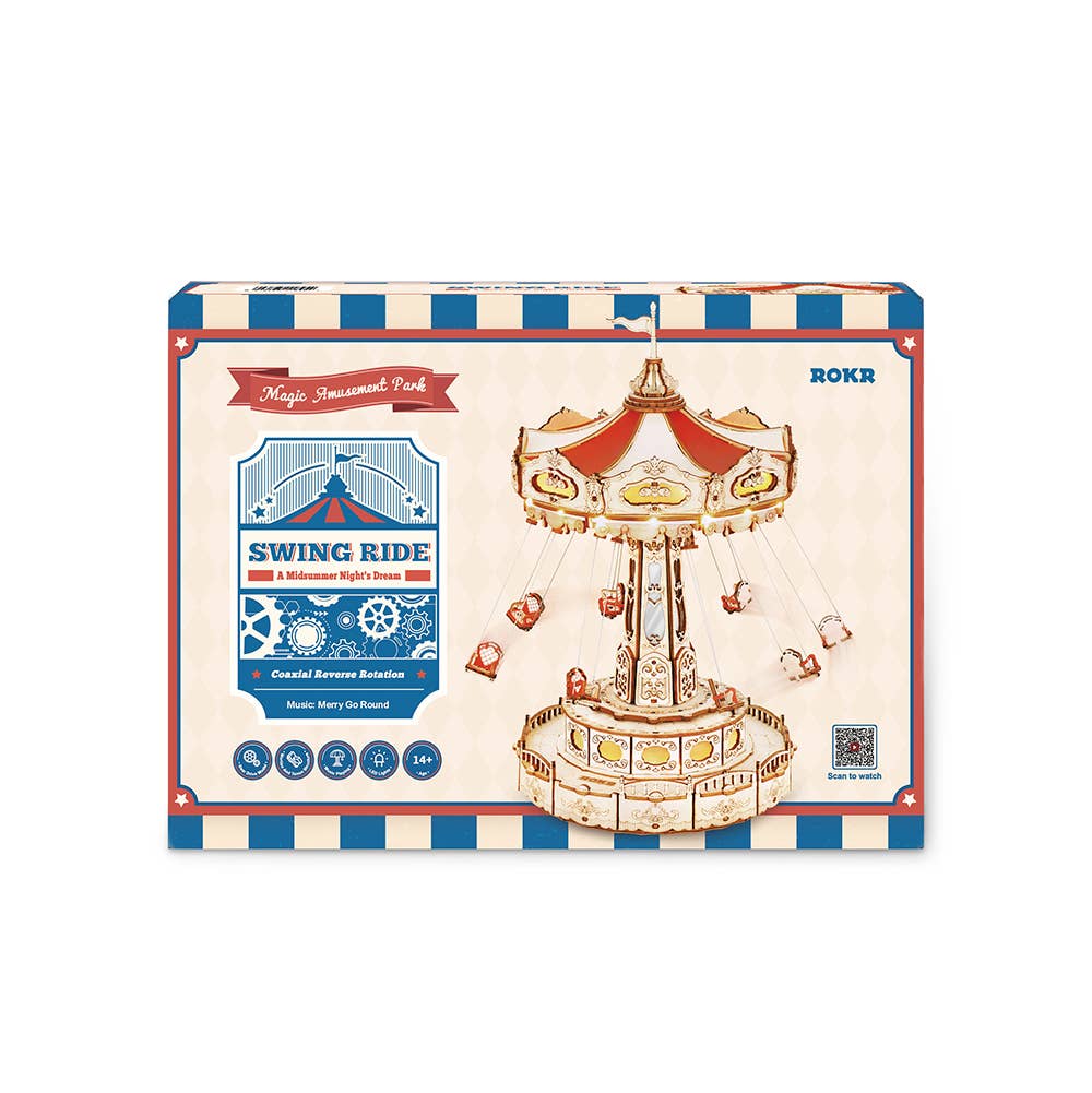 ROKR 3D Wooden Puzzles DIY Music Box Swing Ride