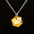 Solid Metal D20 Necklace - Gold