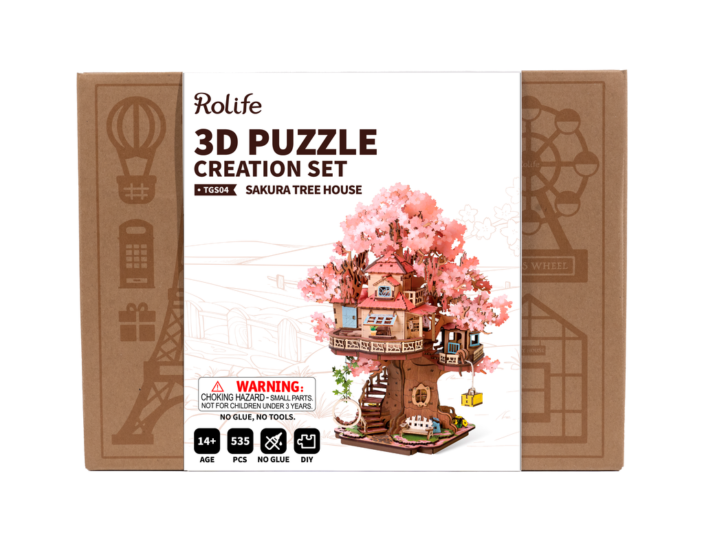 Sakura Tree House Rolife Wooden Puzzle DIY  Craft Kit