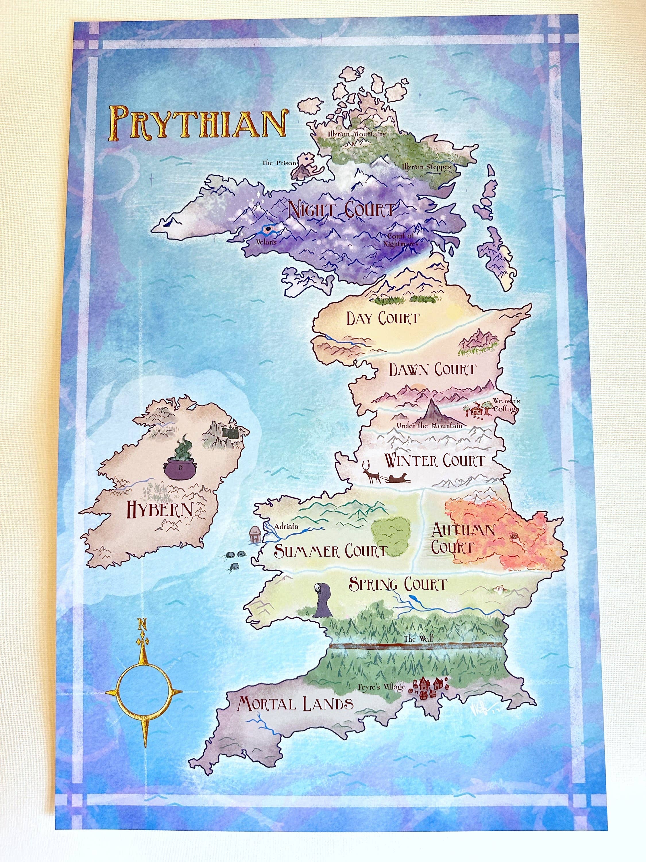 Prythian Map // Fantasy Landscapes // ACOTAR // Book Art