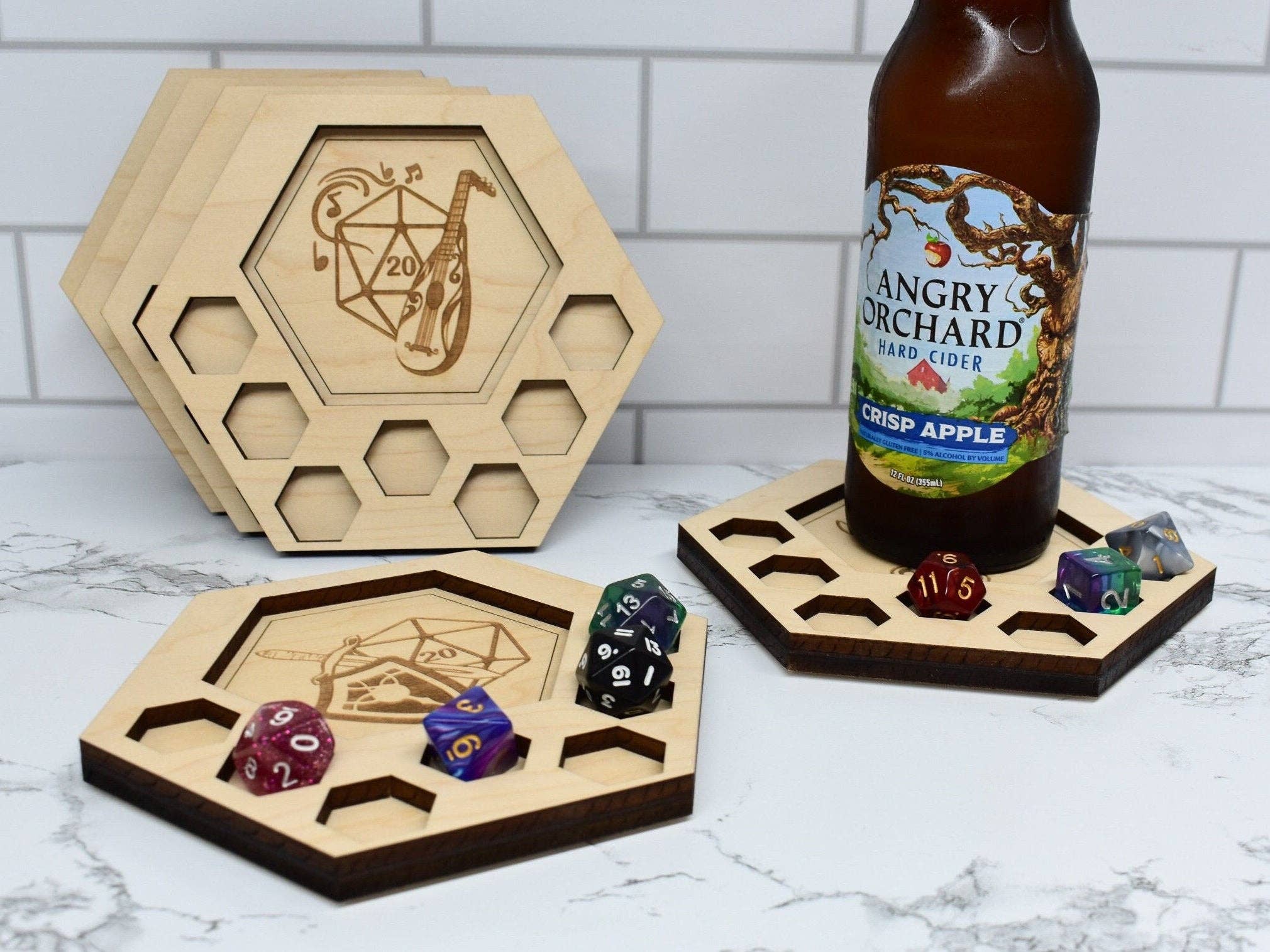 D&D Dice Tray Coasters, 23 Choices (14 Classes + Others)