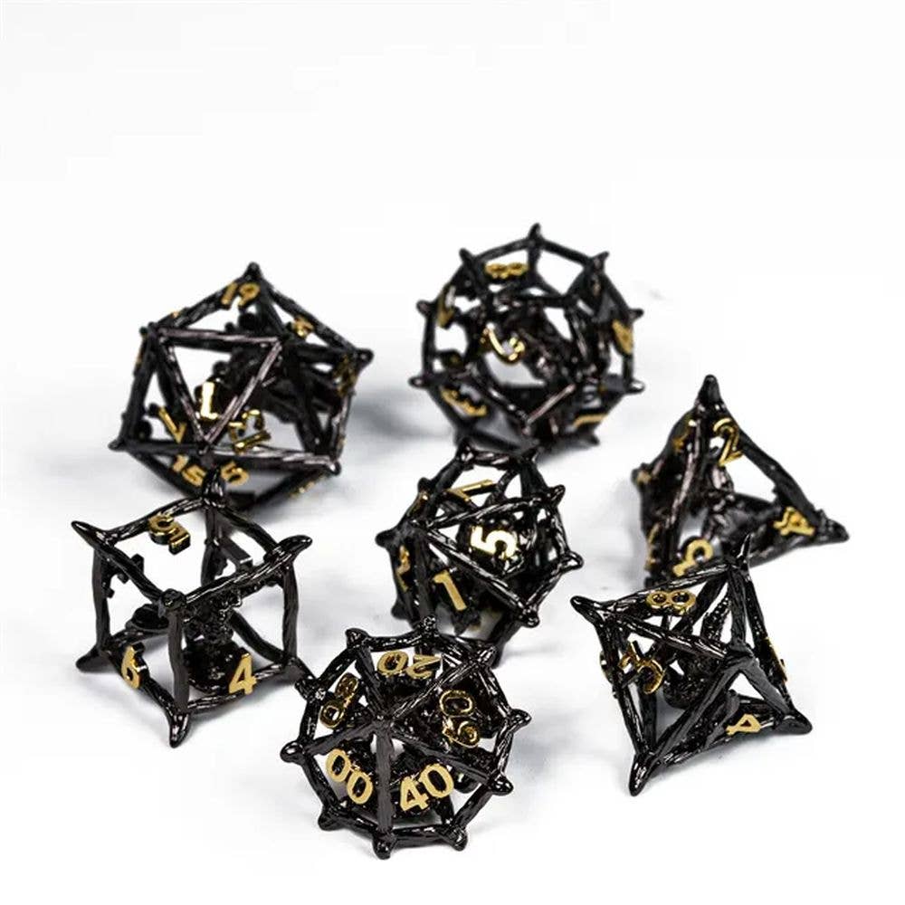 Caged Dragon Hollow Metal Dice Set