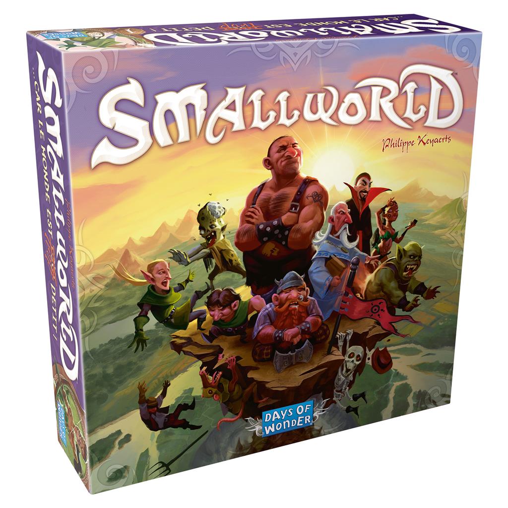 Small World board game box and components