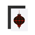 Black and Red Art Deco Christmas Ornament Notecard