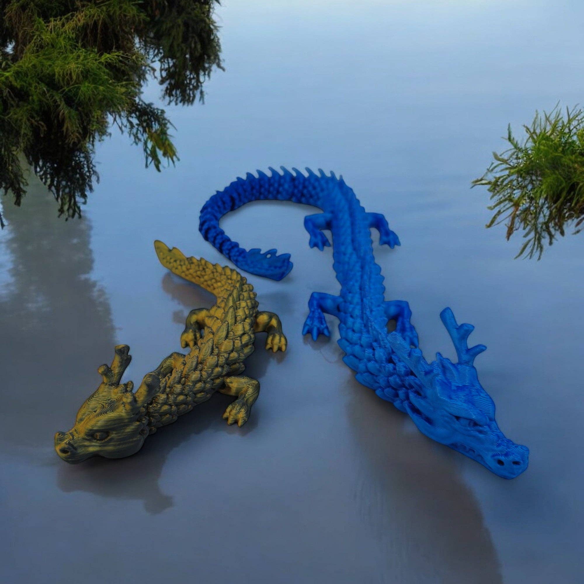 3D Printed Articulated Dragon Toy – Serpentara Dragon 18"
