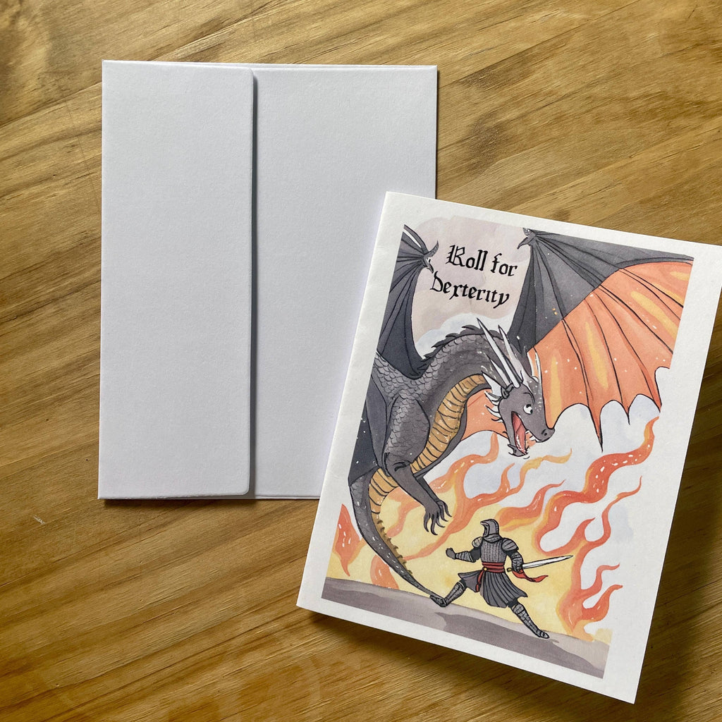 Medieval Knight And Dragon Encouragement Card 