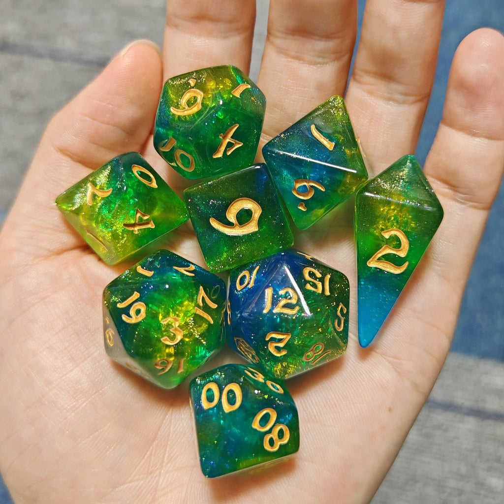 Wyrmforged Rollers - Rounded Edge 8 Piece Polyhedral Dice se