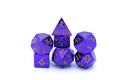 Purple Chrome with Gold Solid Metal Barbarian Dice Set