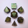 Metal Druid RPG Dice Set - Glitter Green w/Gold