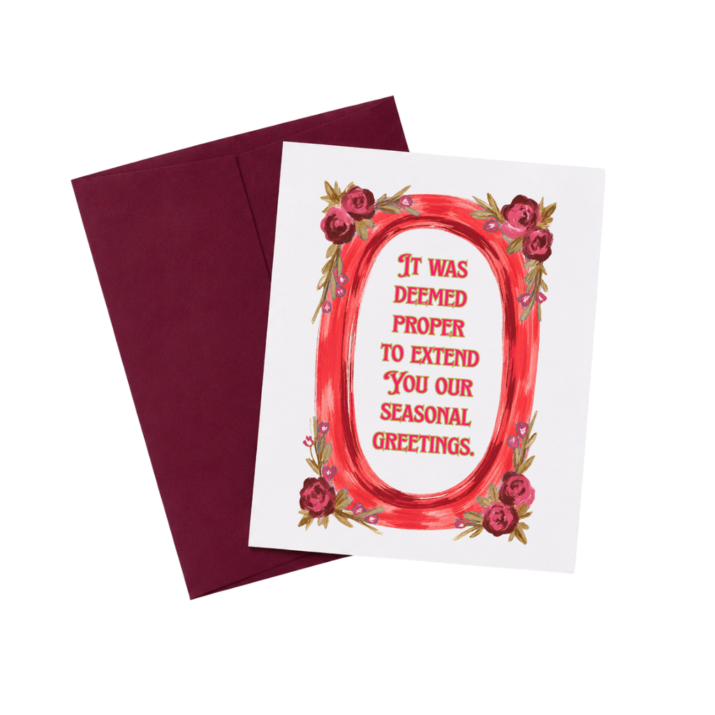Funny Victorian Christmas Notecard on Kraft Paper